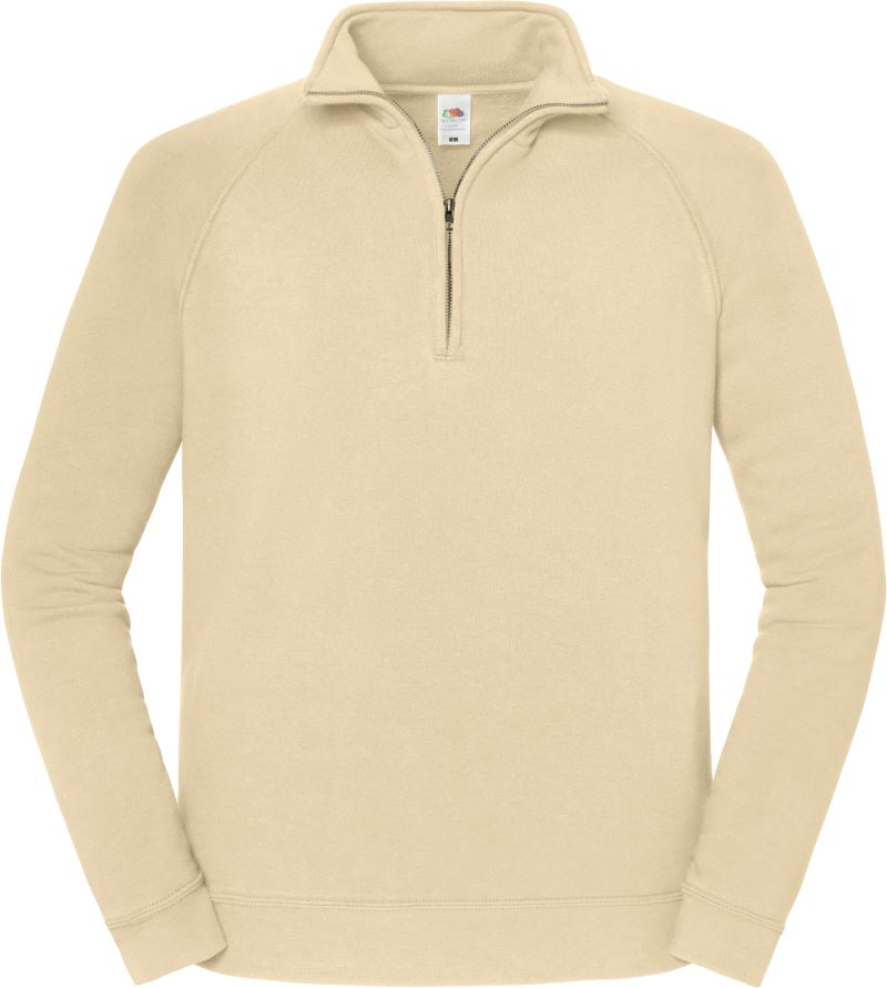 Levně Těžká mikina s 1/4 zipem - desert sand