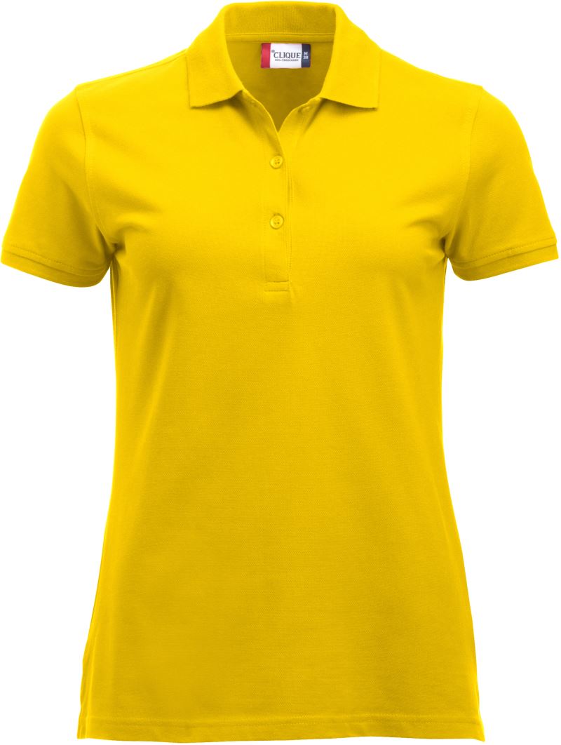 Levně Dámské piqué polo z těžké bavlny - lemon