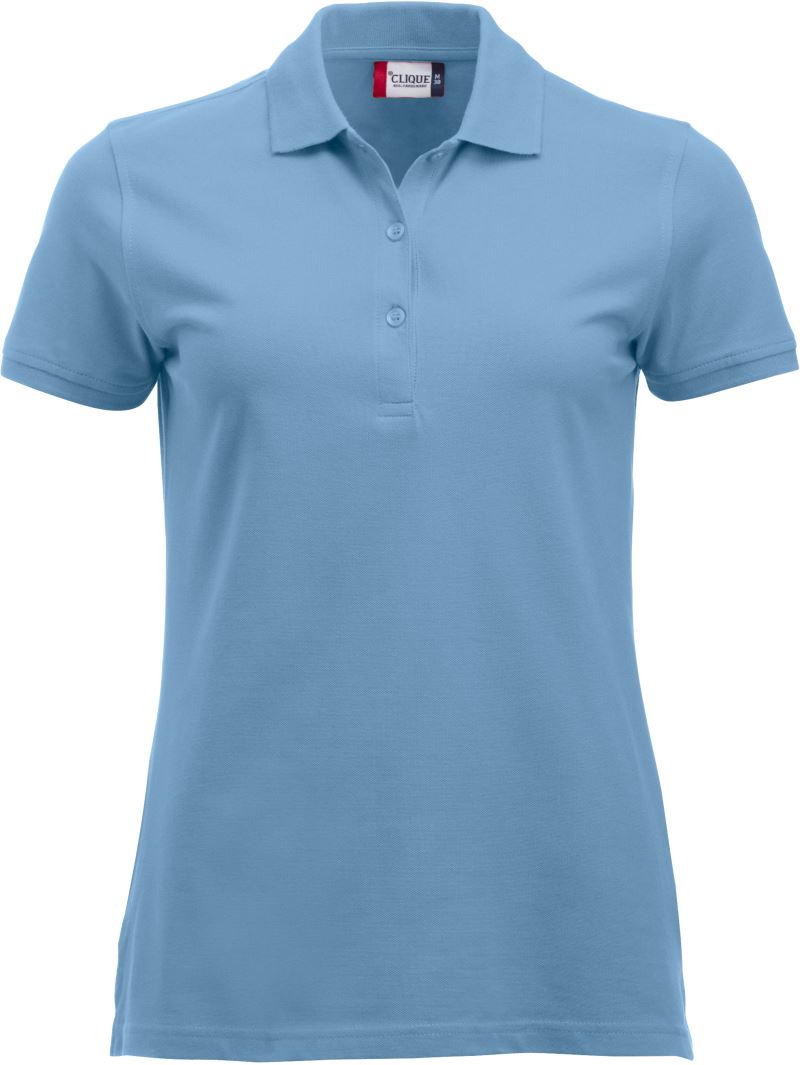Levně Dámské piqué polo z těžké bavlny - light blue
