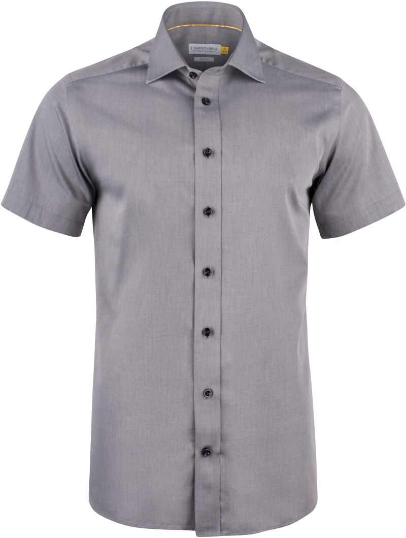 Levně Keprová košile s krátkým rukávem - grey