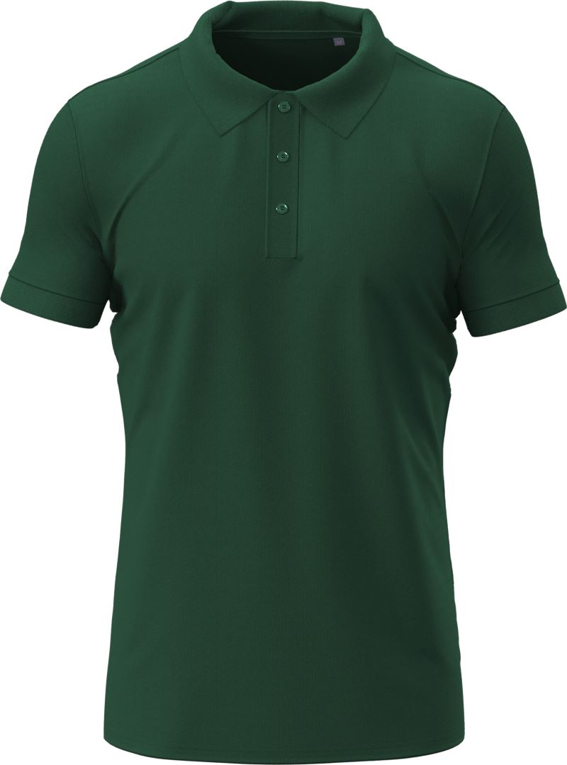 Levně Pánské elastické piqué polo z těžké bavlny - bottle green