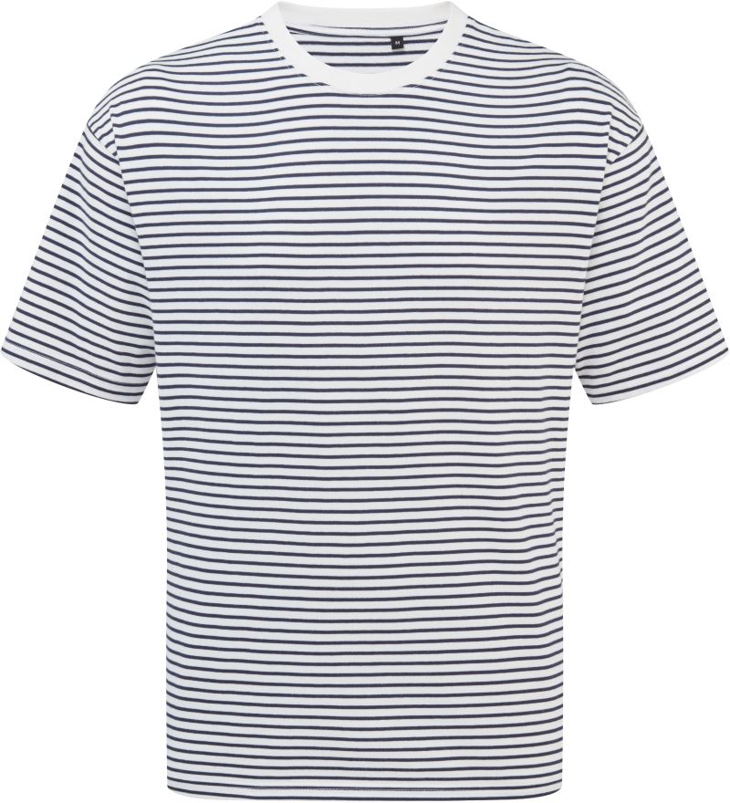 Levně Těžké unisex oversize tričko "Utility 2.0" - navy/white stripe
