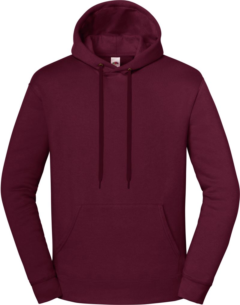 Levně Mikina s kapucí z těžké bavlny - burgundy