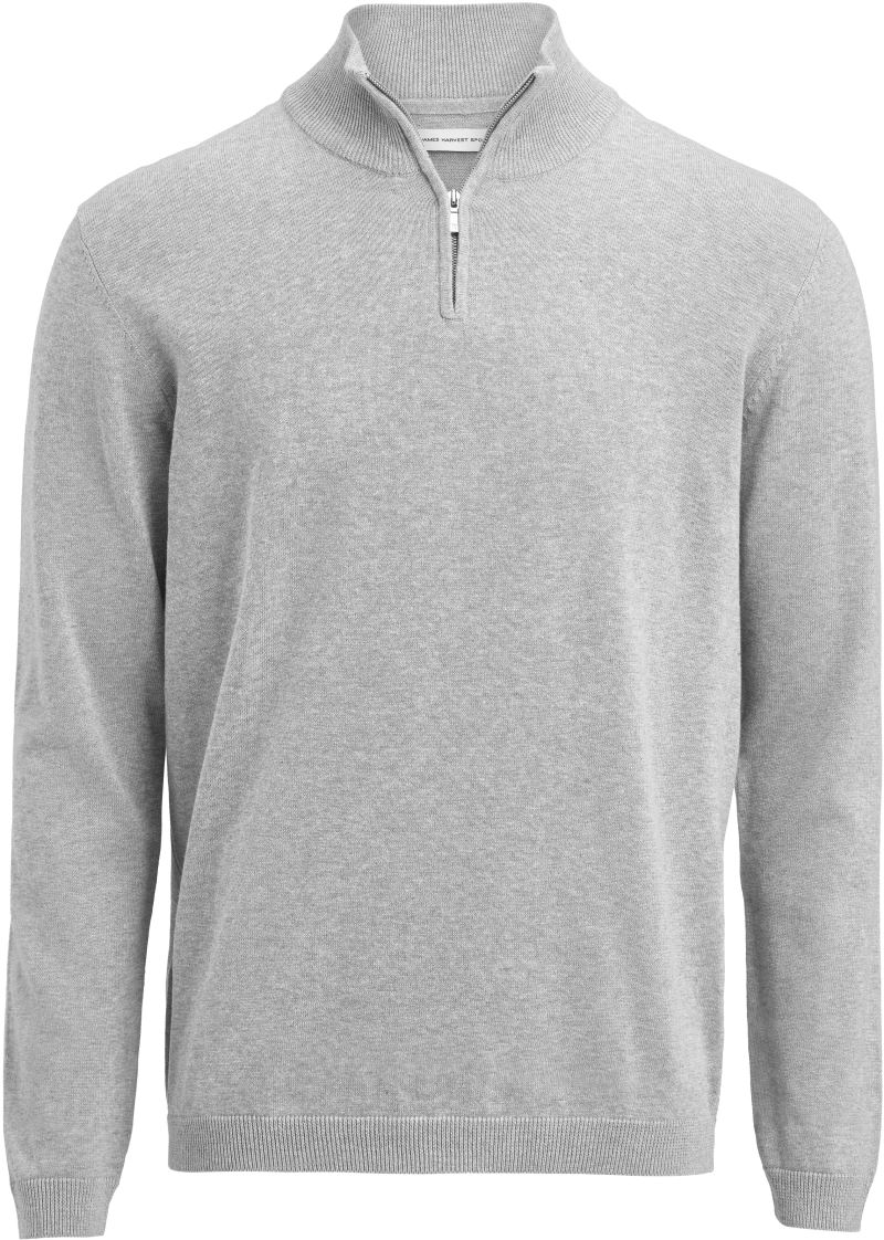 Levně Unisex svetr s 1/4 zipem - grey melange