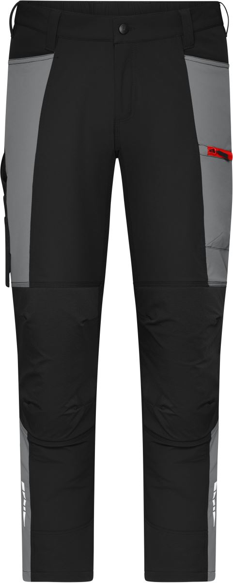 Levně Unisex strečové pracovní kalhoty - black/metal grey