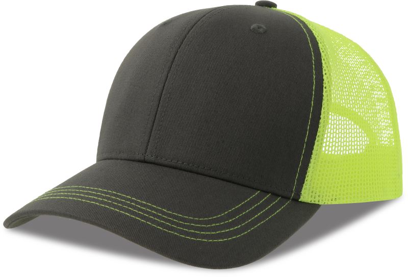 Levně 6 panelová Trucker kšiltovka - dark grey/yellow fluo