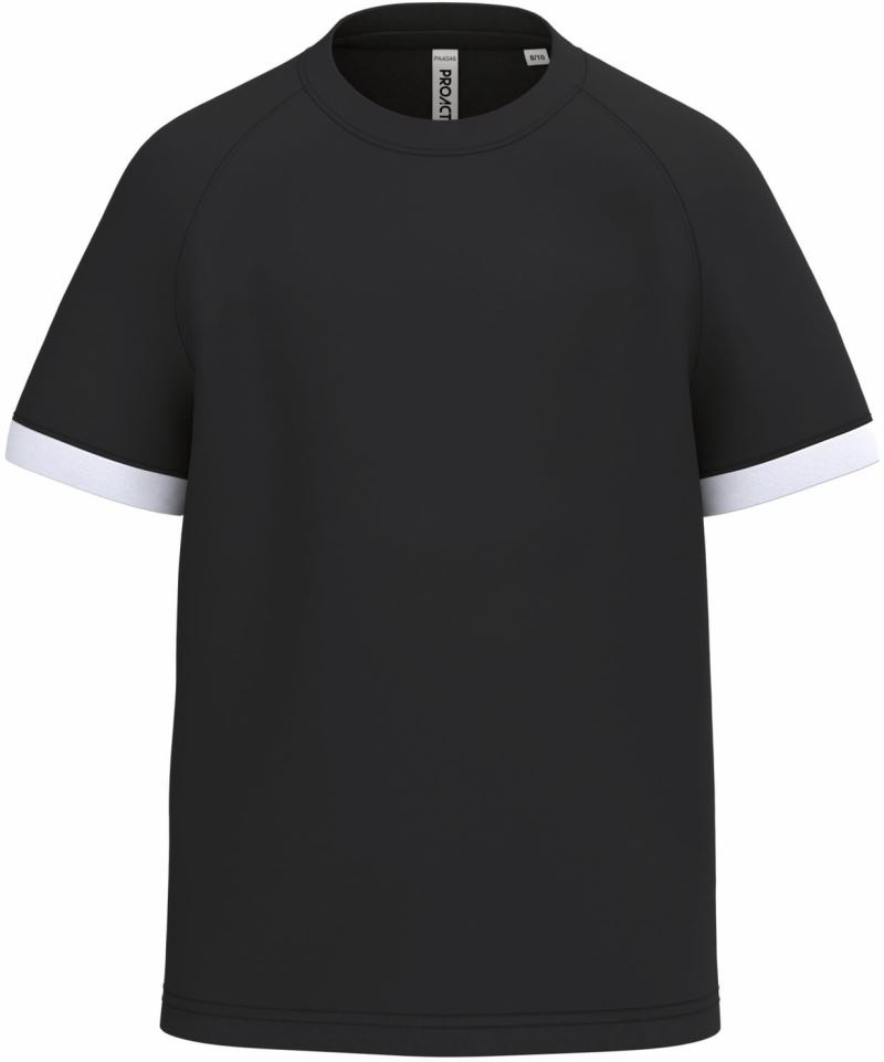 Levně Dětské kontrastní sportovní tričko - black/white