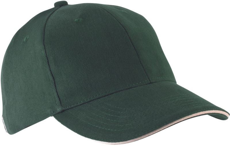 Levně 6 Panelová sandwich kšiltovka "Orlando" - forest green/beige