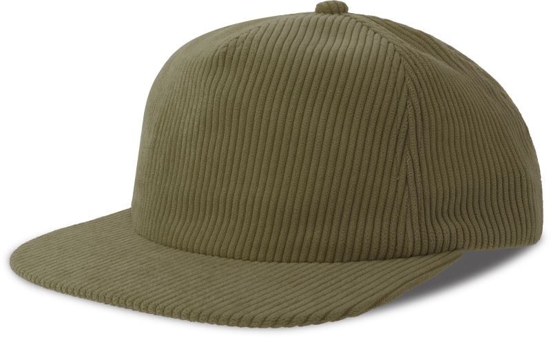 Levně 5 panelová manšestrová kšiltovka - olive