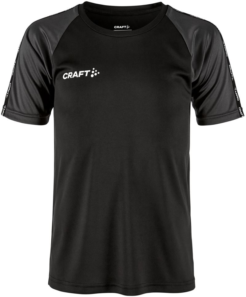 Levně Dětské kontrastní sportovní tričko - black/granite