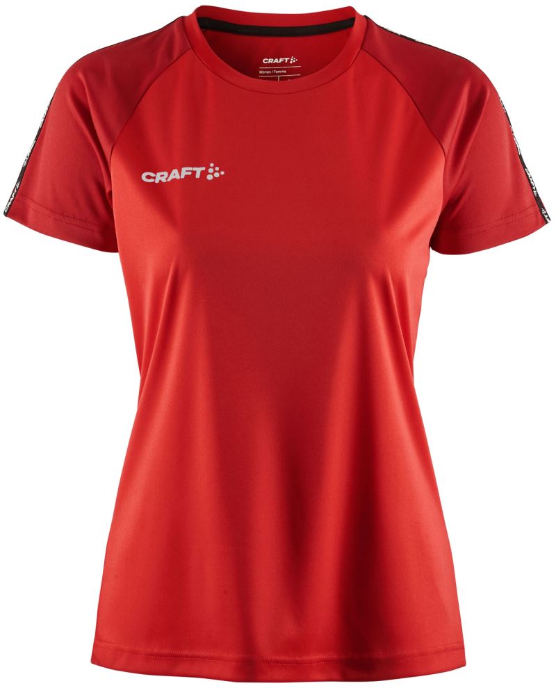 Levně Dámské kontrastní sportovní tričko - bright red/express
