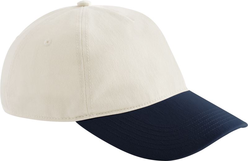 Levně 5 panelová kontrastní kšiltovka - natural/french navy