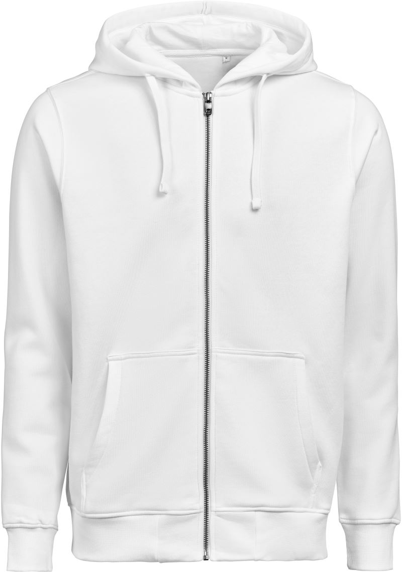 Levně Unisex mikina s kapucí z těžké bavlny - white