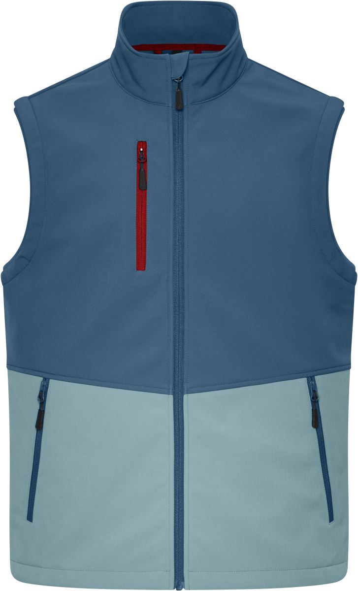 Levně 3-vrstvá softshellová vesta - deep blue/steel blue