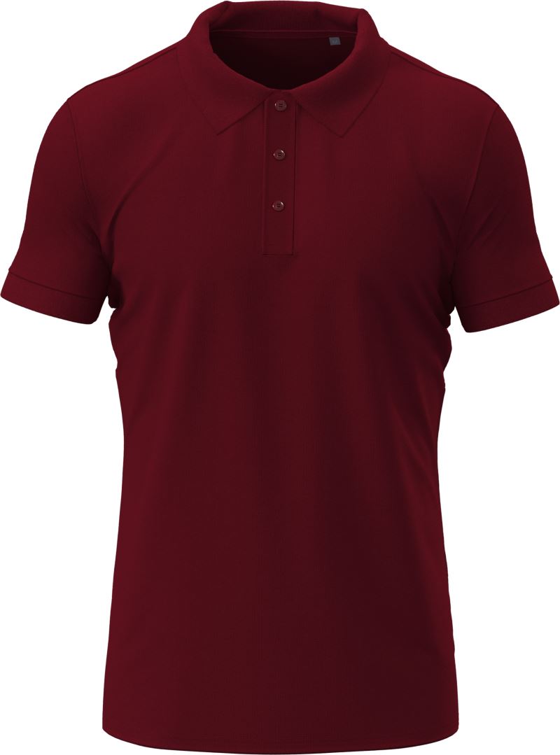 Levně Pánské elastické piqué polo z těžké bavlny - bordeaux