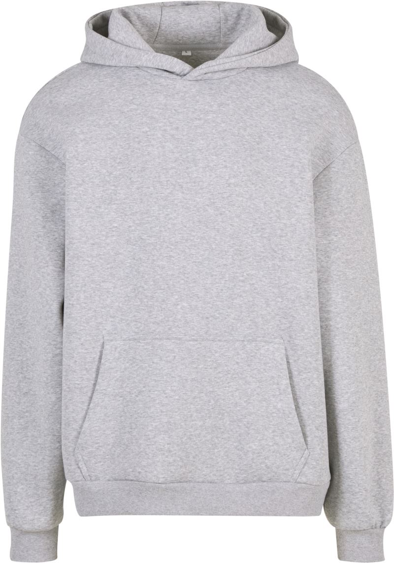 Levně Mikina s kapucí z těžké bavlny "Fluffy" - heather grey