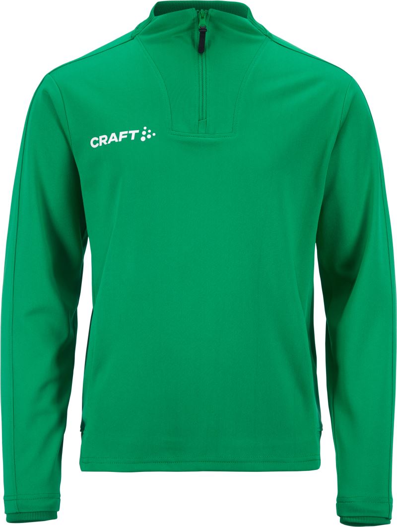Levně Dětská tréninková bunda s 1/4 zipem - team green