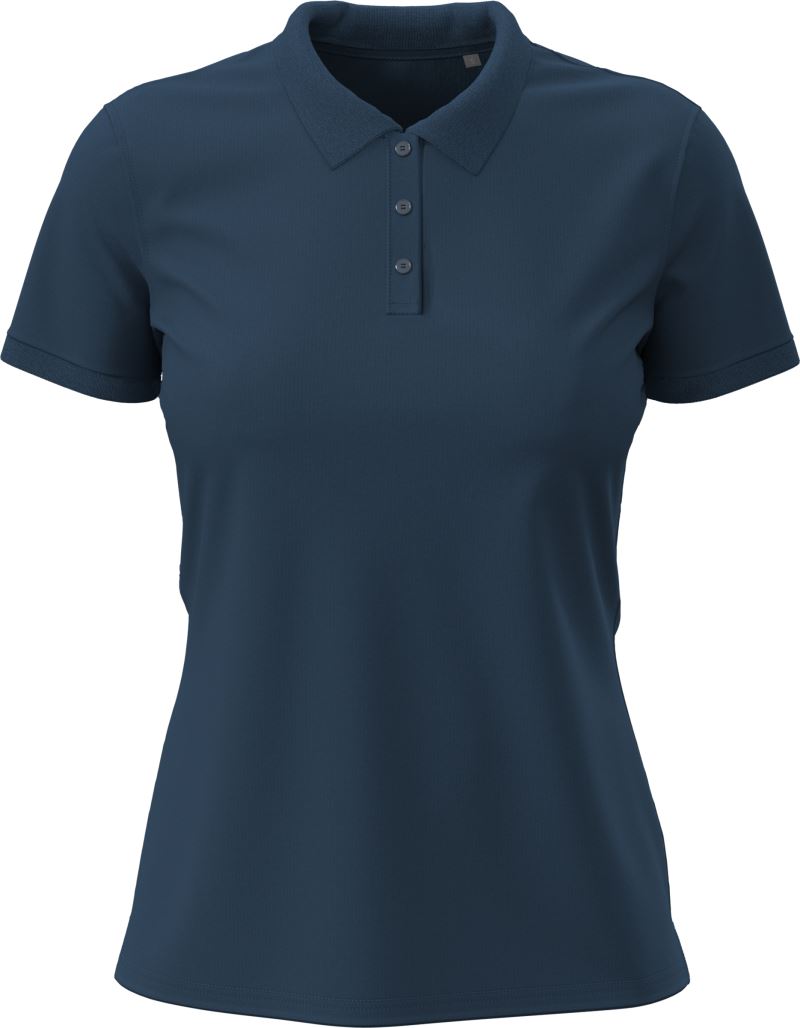Levně Dámské elastické piqué polo z těžké bavlny - navy blue