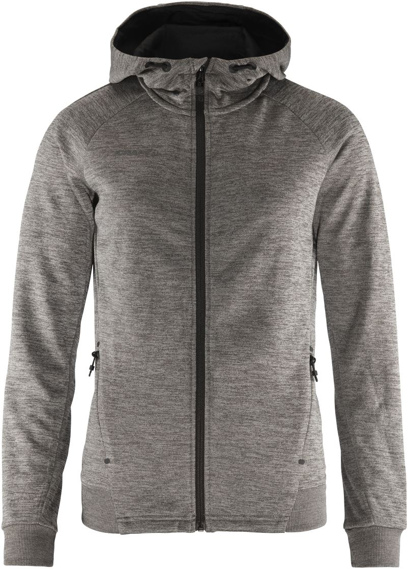 Levně Dámská bunda s kapucí - dark grey melange