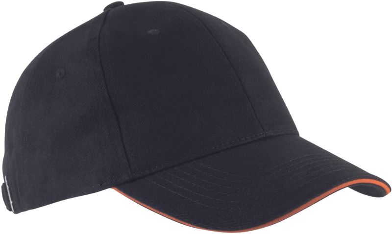 Levně 6 Panelová sandwich kšiltovka "Orlando" - black/orange