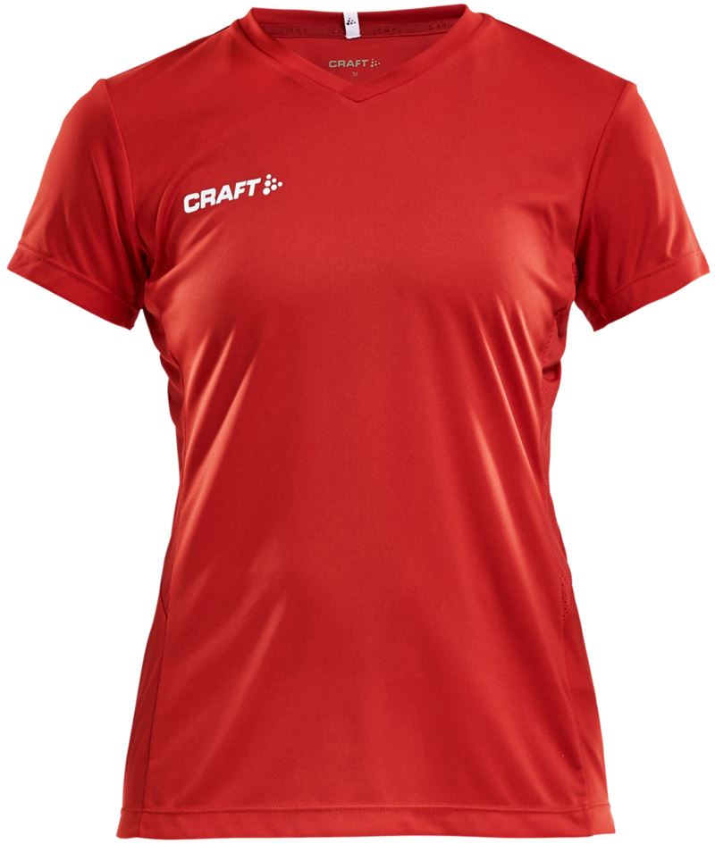 Levně Dámské sportovní tričko s výstřihem do V - bright red