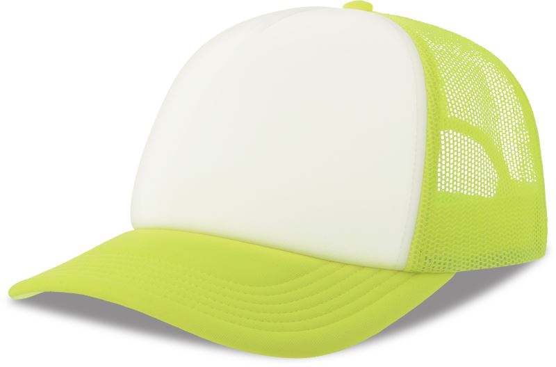 Levně 5 panelová Trucker kšiltovka - white/yellow fluo