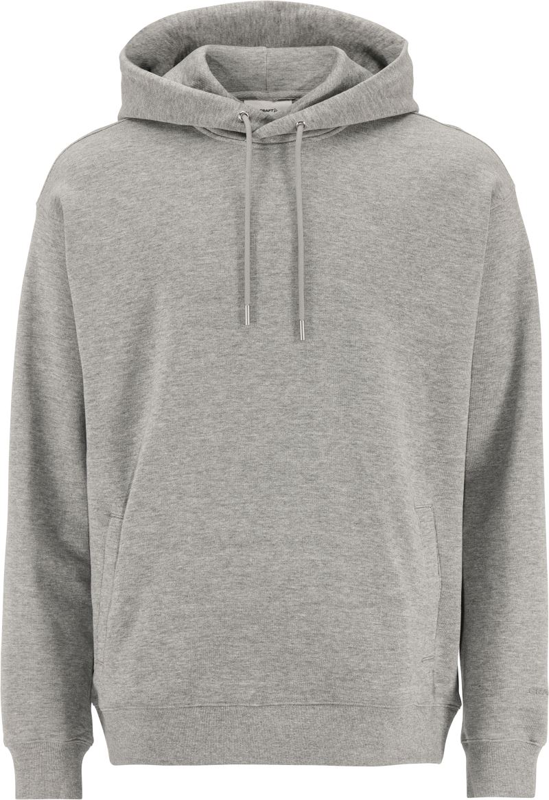 Levně Pánská těžká mikina s kapucí - grey melange