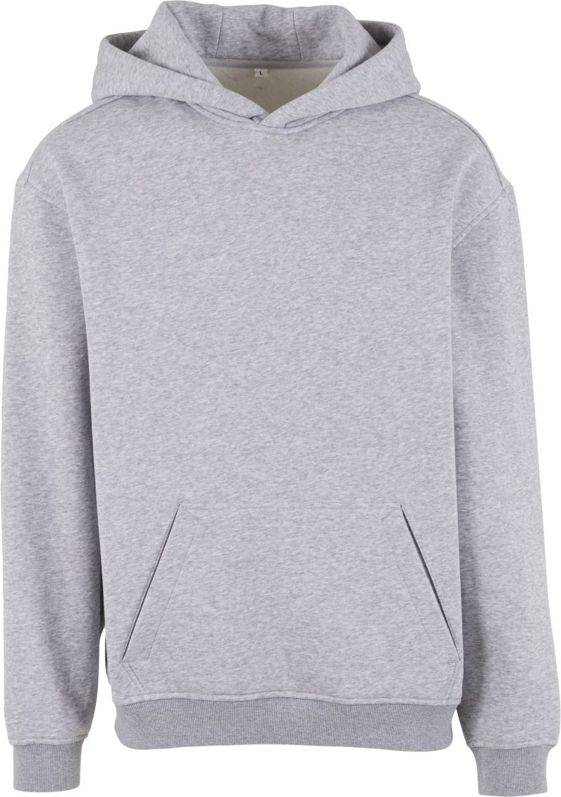 Mikina s kapucí z těžké bavlny "Loose Fit" - heather grey