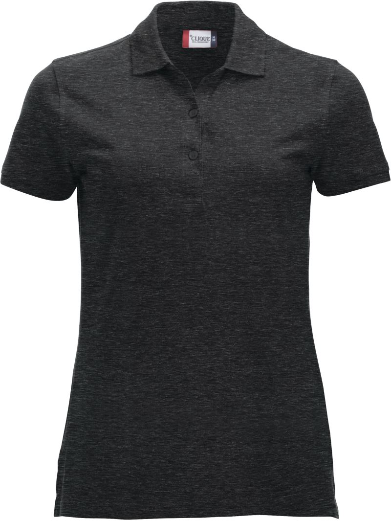 Levně Dámské piqué polo z těžké bavlny - anthracite melange