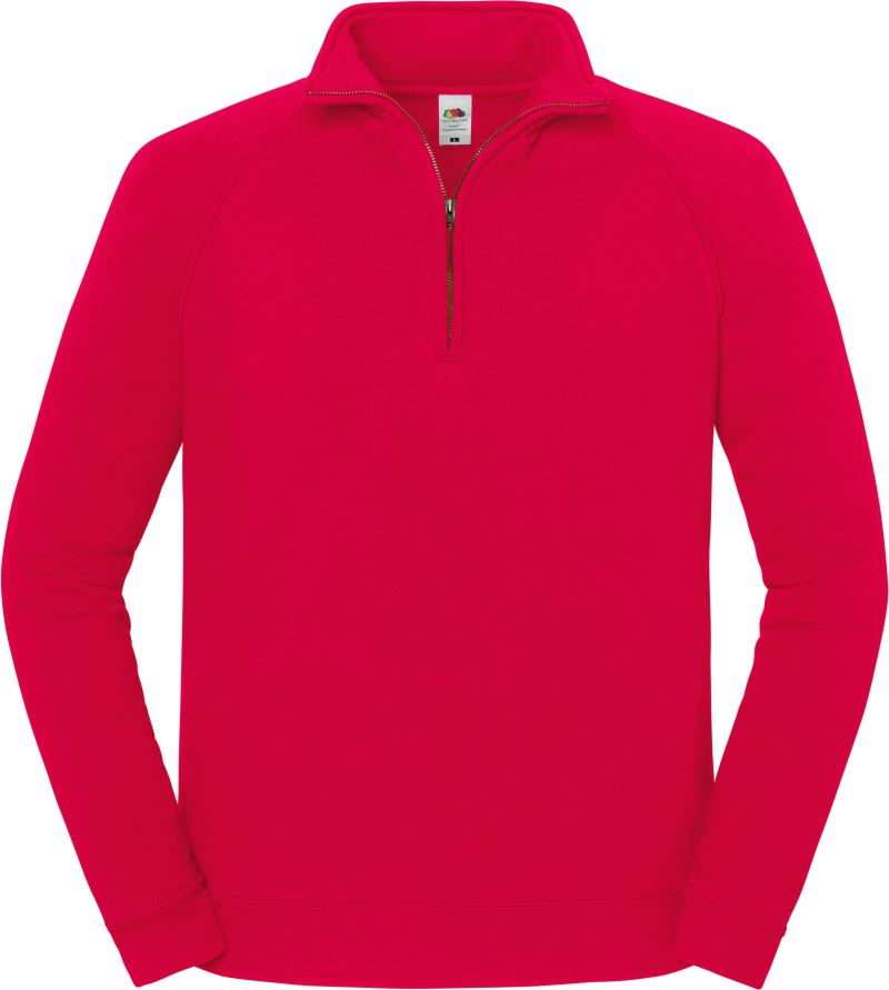 Levně Těžká mikina s 1/4 zipem - red
