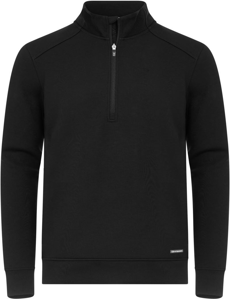 Levně Pánska mikina s 1/4 zipem - black