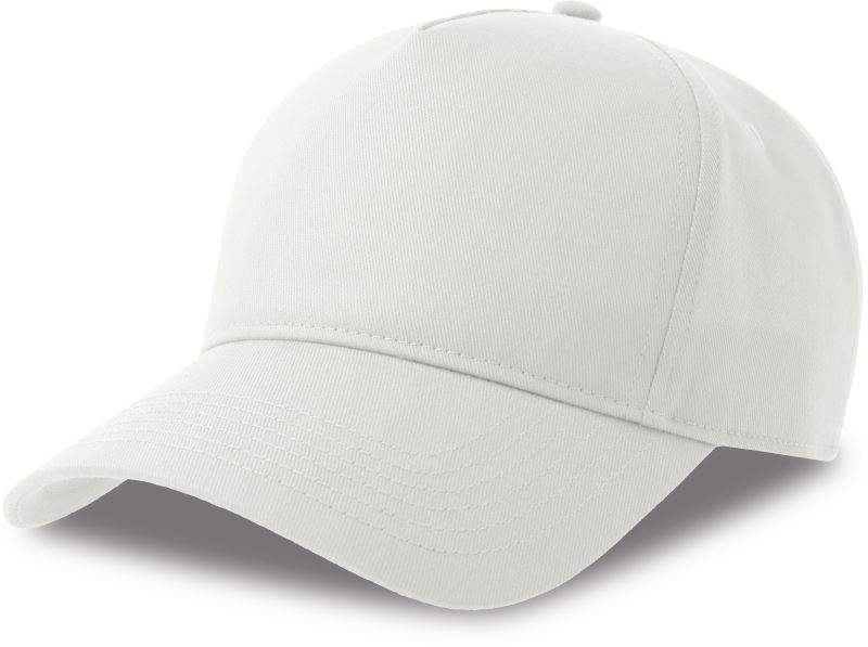 5 panelová baseballová kšiltovka - white