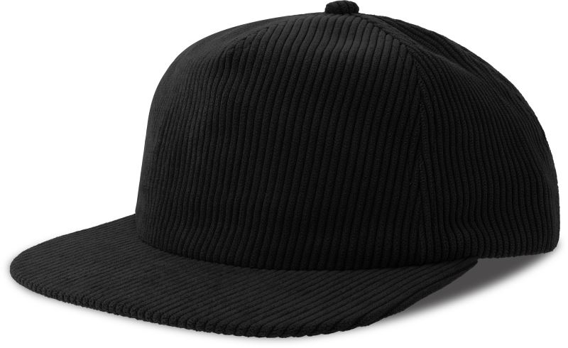 Levně 5 panelová manšestrová kšiltovka - black