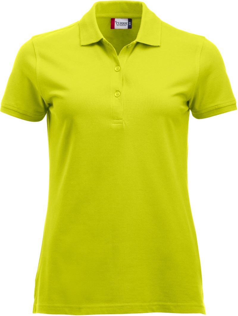 Levně Dámské piqué polo z těžké bavlny - visibility green