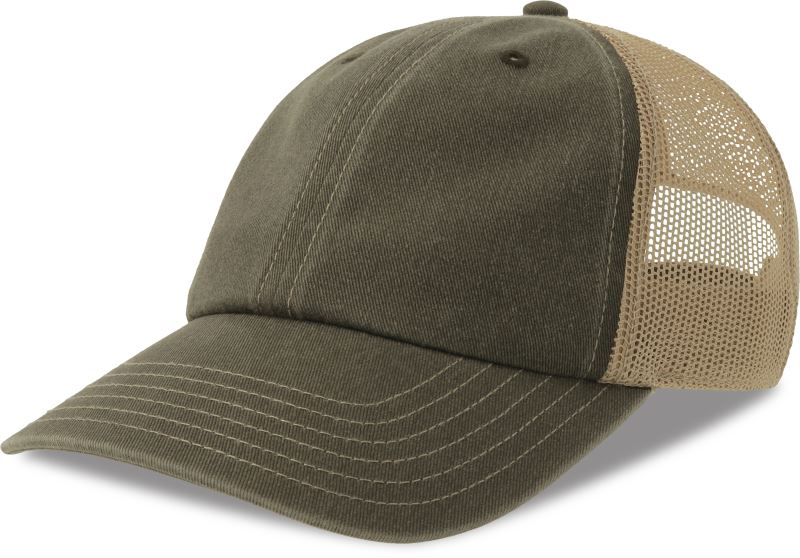 Levně 6 panelová kšiltovka Vintage Trucker - olive/khaki