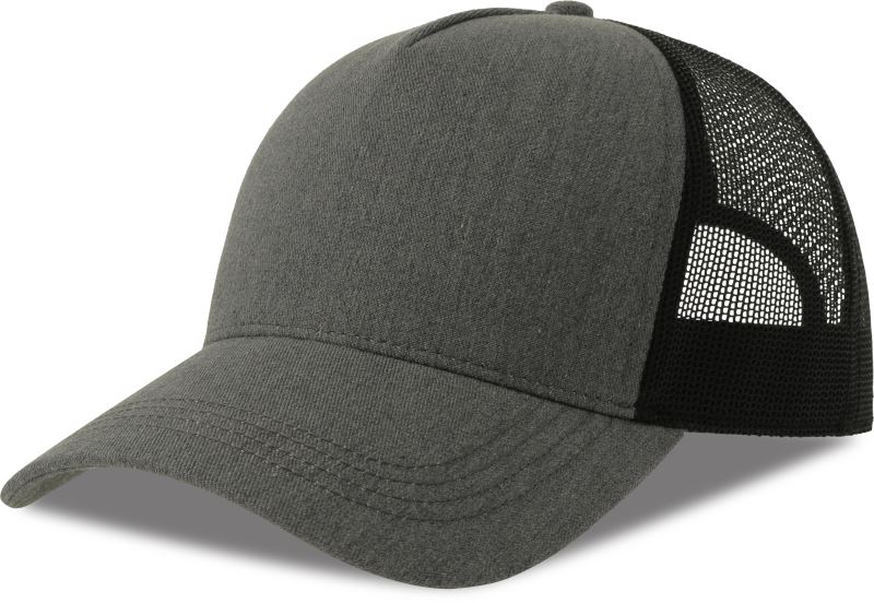Levně 5 panelová Trucker kšiltovka - grey melange/black