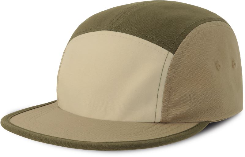 Levně 5 panelová kšiltovka - off white/olive/khaki
