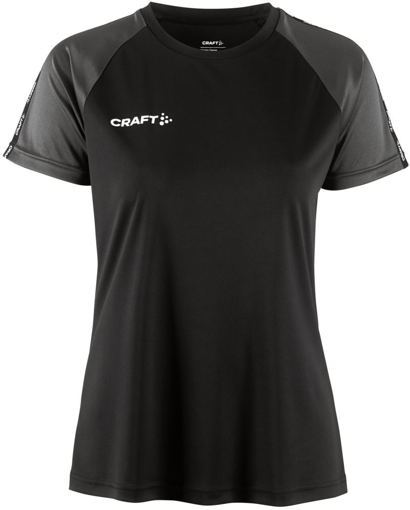 Levně Dámské kontrastní sportovní tričko - black/granite