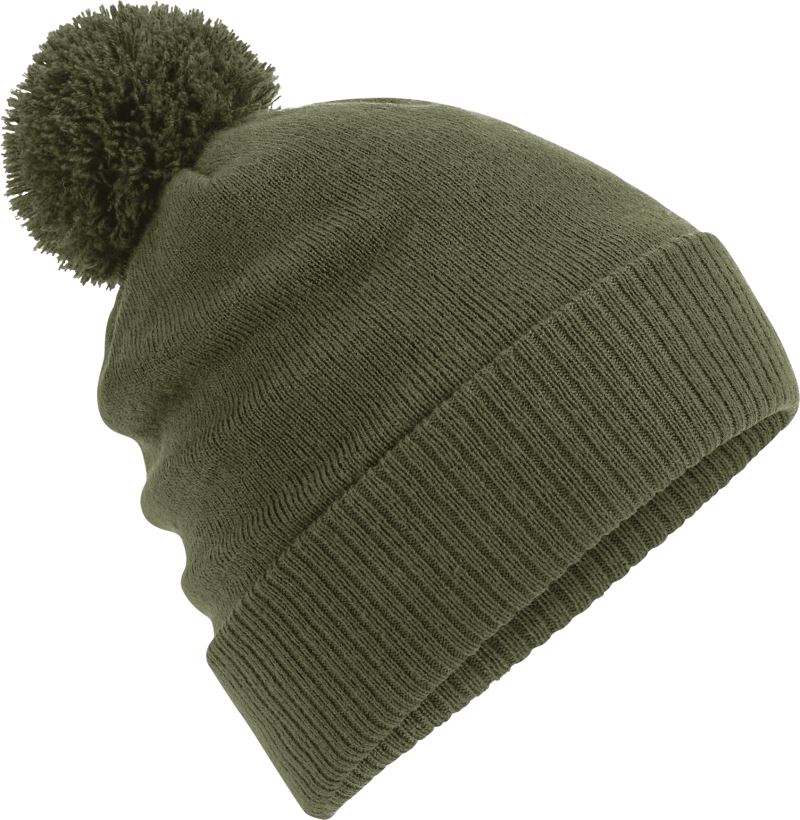 Levně Vodoodpudivá pletená čepice s bambulí - olive green