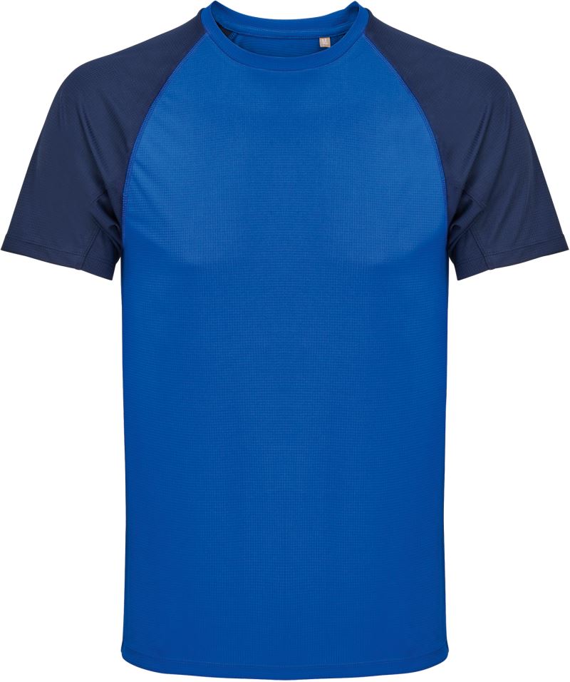 Levně Pánské raglánové sportovní tričko - french navy/royal blue