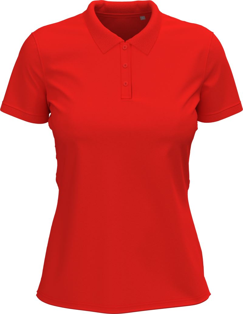 Levně Dámské elastické piqué polo z těžké bavlny - scarlet red