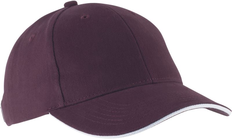 Levně 6 Panelová sandwich kšiltovka "Orlando" - burgundy/white