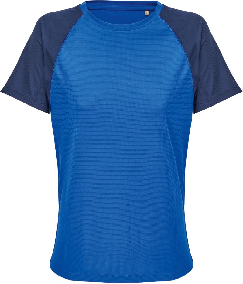 Levně Dámské raglánové sportovní tričko - french navy/royal blue