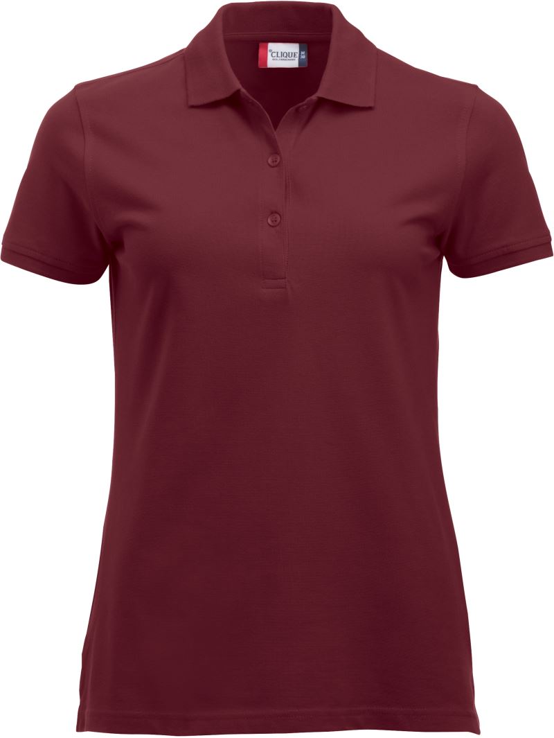 Levně Dámské piqué polo z těžké bavlny - burgundy